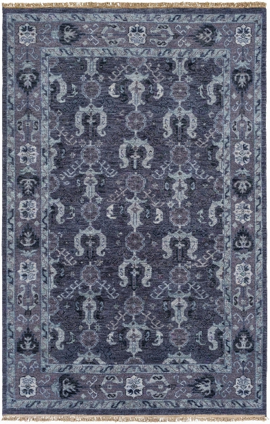 Zeus Rug In Navy & Dark Purple Design By Surya