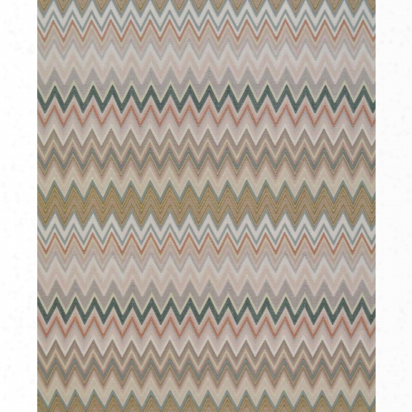 Zig Zag Multicolore Wallpaper In Blush, Jade, And Grey By Missoni Home For York Wallcoverings