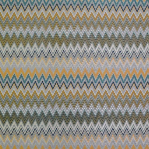 Zig Zag Multicolore Wallpaper In Silver, Peacock, And Saffron By Missoni Home For York Wallcoverings