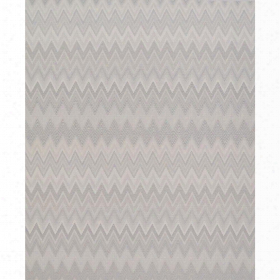 Zig Zag Multicolore Wallpaper In Silvery, Grey, And Cream By Missoni Home For York Wallcoverings