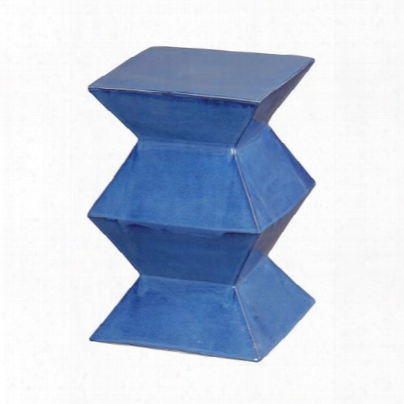 Zigzag Garden Stool In Blue Design By Emissary