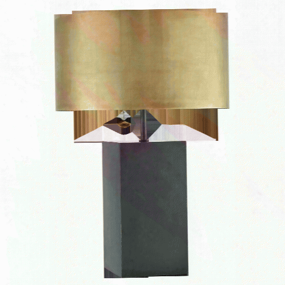 Zuma Table Lamp In Bronze W/ Antique-burnished Brass Shade Design By Kelly Wearstler