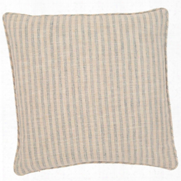 Adams Ticking Light Blue Indoor/outdoor Decorative Pillow Design By Fresh American