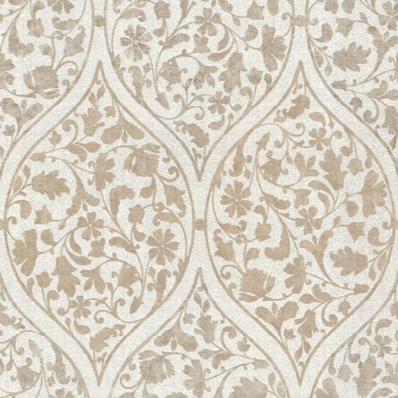 Adelaide Light Brown Ogee Floral Wallpaper Design By Brewster Home Fashions