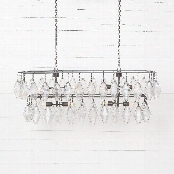 Adeline Rectangular Chandelier In Antiqued Iron