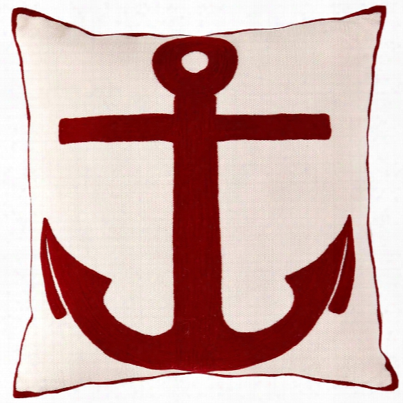 Admiral Ivory/red Indoor/outdoor Pillow Design By Fresh American