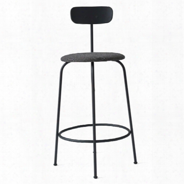 Afteroom Counter Stool In Black W/ Basel 183 Fabric Upholstery Design By Menu