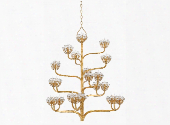 Agabe Americana Chandelier In Dark Contemporary Gold Leaf Design By Currey & Company