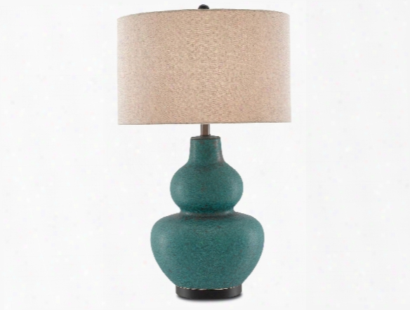 Agean Table Lamp In Matte Turquoise Design By Currey & Company