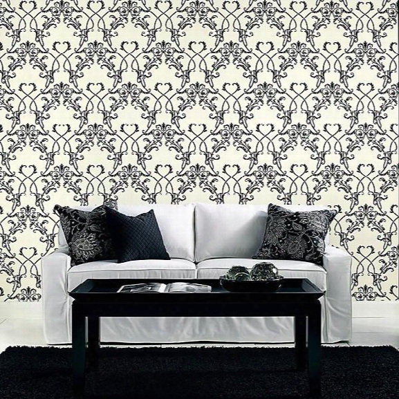 Candela Chandelier Wallpaper In Black And White By Brewster Home Fashions