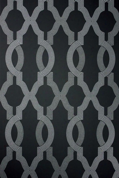 Cannetille Wallpaper In Black And Silver From The Cabochon Collection By Osborne & Little