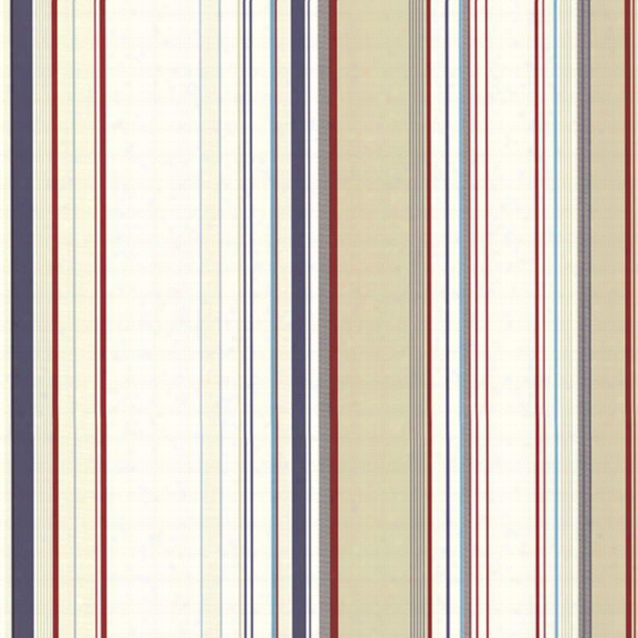 Cape Elizabeth Red Stripe Wallpaper From The Seaside Living Collection By Brewster Home Fashions