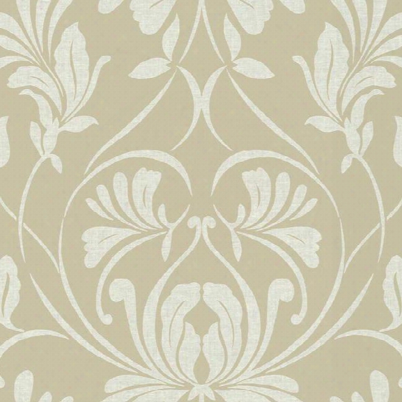 Casablanca Damask Wallpaper In Beige By Ronald Redding For York Wallcoverings