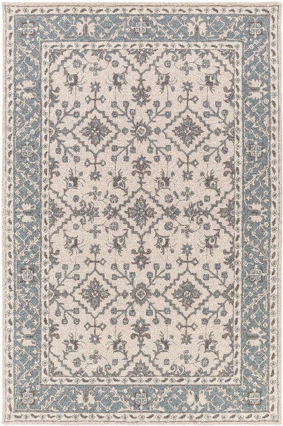 Castille Rug In Khaki & Bright Blue Design By Surya