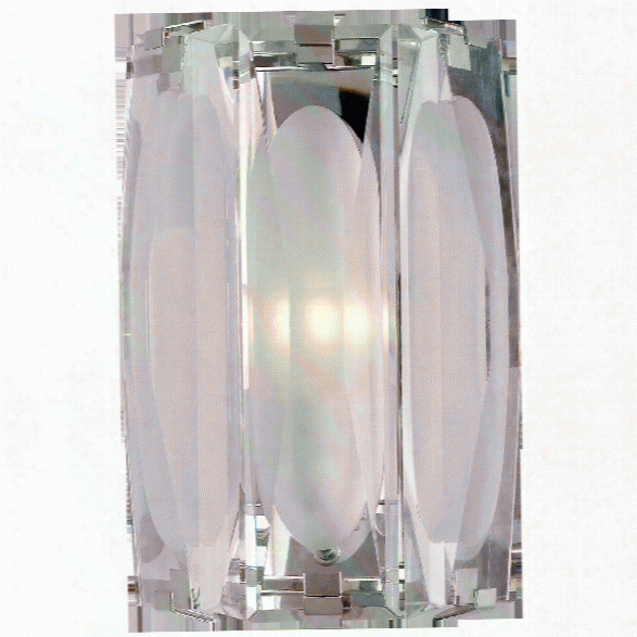 Castle Peak Large Bath Sconce In Various Finishes W/ Etched Clear Glass Design By Kate Spade