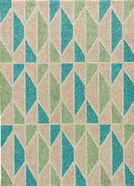 Catalina Rug In Tan & Teal Design By Jaipur