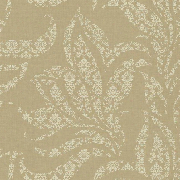 Catalina Wallpaper In Beige And Silver By Ronald Redding For York Wallcoverings