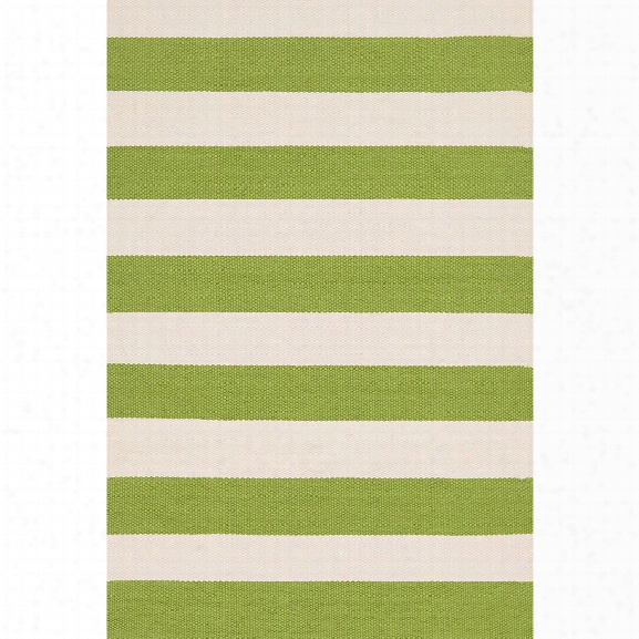 Catamaran Stripe Sprout & Ivory Indoor/outdoor Rug Design By Dash & Albert