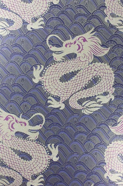 Celestial Dragon Wallpaper In Ink And Amethyst By Matthew Williamson For Osborne & Little