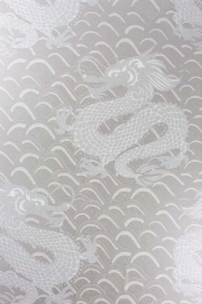 Celestial Dragon Wallpaper In Penble And Gilver By Matthew Williamson For Osborne & Little