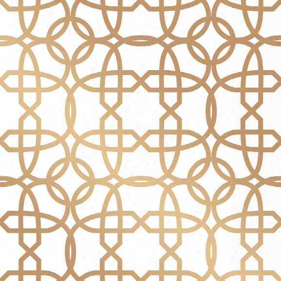 Chainlinx Self Adhesive Wallpaper In Gold By Cynthia Rowley For Tempaper