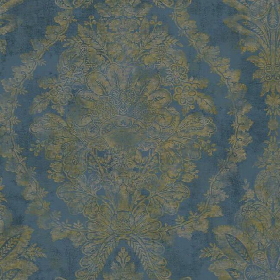 Charleston Wallpaper In Blue By Ronald Redding For York Wallcoverings