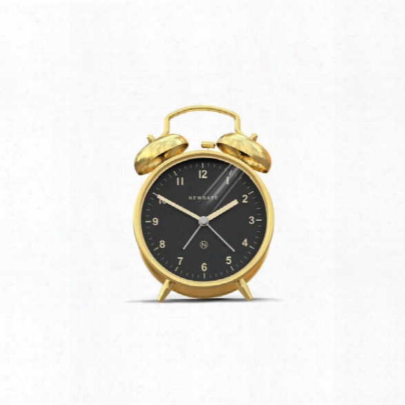 Charlie Bell Alarm Clock In Radial Brass Design By Newgate