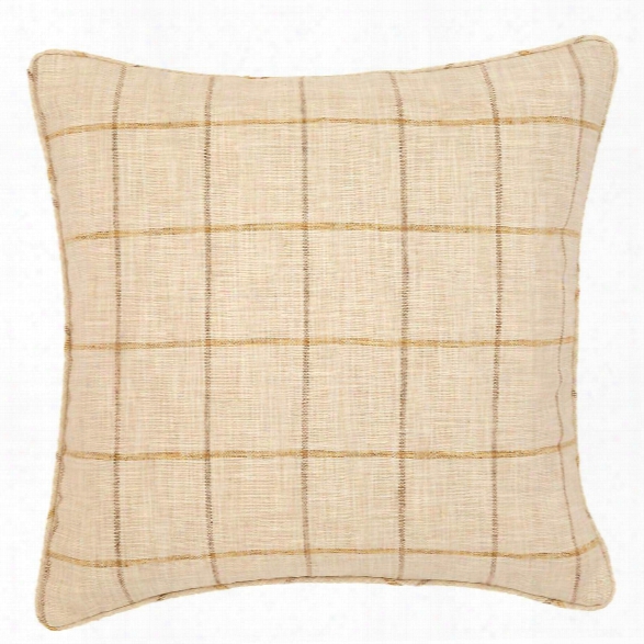 Chatham Tattersall Gold/natural Indoor/outdoor Decorative Pillow Design By Fresh American