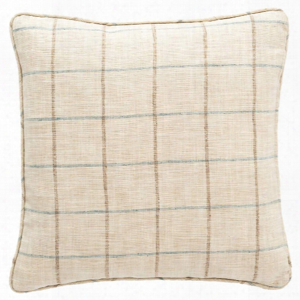 Chatham Tattersall Light Blue/natural Indoor/outdoor Decorative Pillow Design By Fresh American