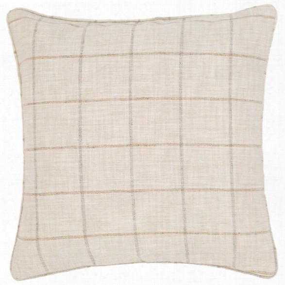 Chatham Tattersall Natural/grey Indoor/outdoor Decorative Pillow Design By Fresh American