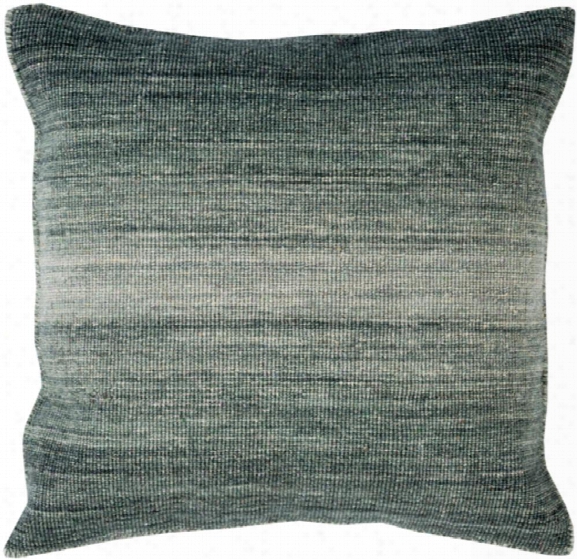 Chaz 18" X 18" Wool Cushion In Light Gray And Sage Shade By Surya