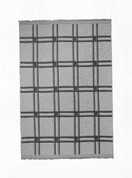 Checked Wool Blend Blanket In Grey Design By Ferm Living