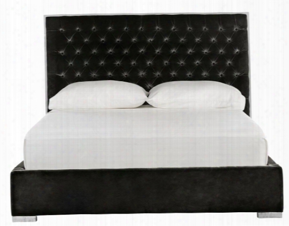 Chester Velvet Bed In Giotto Black Design By Safavieh