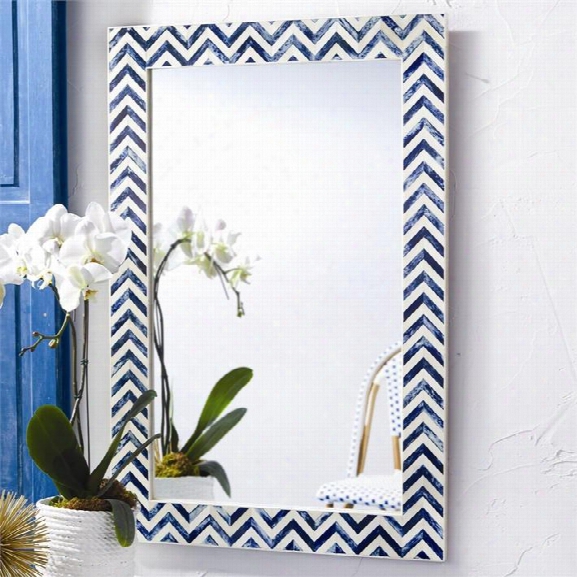 Chevron Indigo Bone Wall Mirror Design By Twos Company