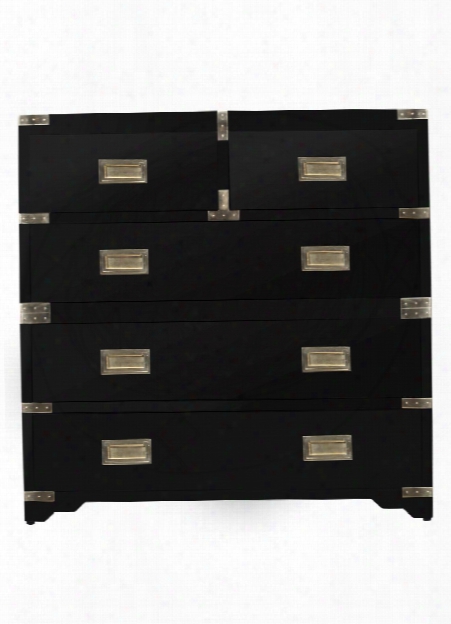 Chiba Campaign Chest In Ebony Lacquer Design By Selamat