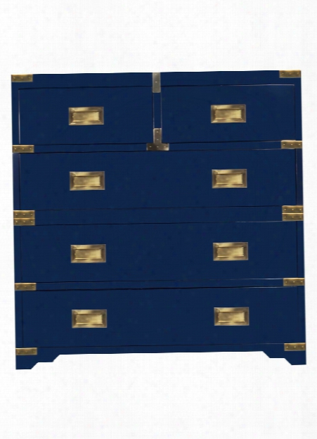 Chiba Campaign Chest In Navy Lacquer Design By Selamat