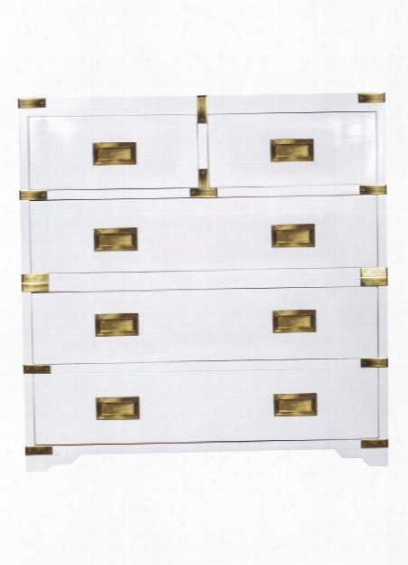 Chiba Campaign Chest In White Lacquer Design By Selamat