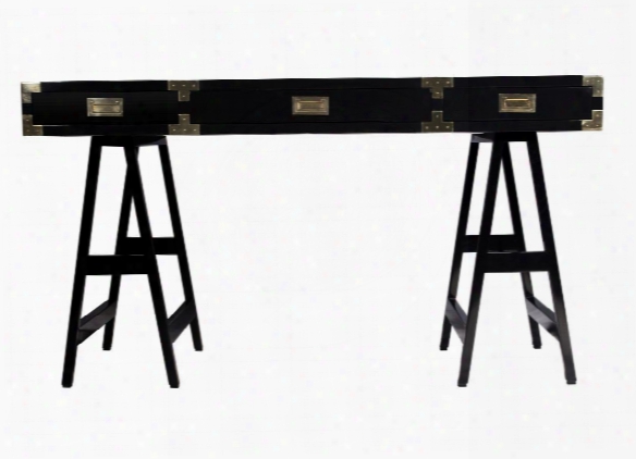 Chiba Study Desk In Black Lacquer Design By Selamat