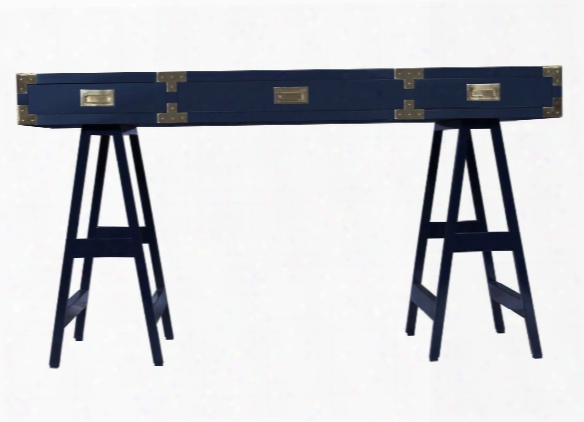 Chiba Study Desk In Navy Lacquer Design By Selamat