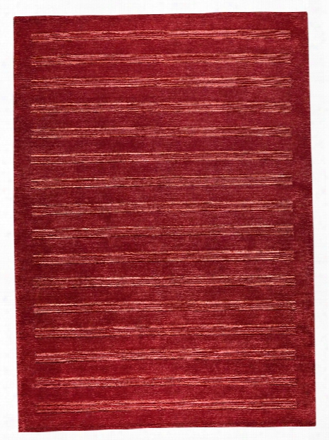 Chicago Collection Wool And Viscose Area Rug In Red Design By Mat The Basics