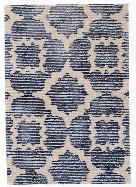 China Blue Hand Knotted Wool/viscose Rug Design By Dash & Albert