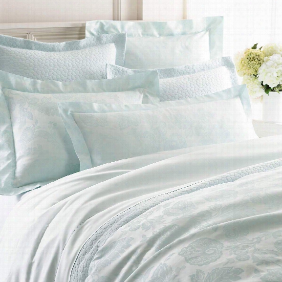 Chinois Damask Pearl Blue Duvet Cover Design By Luxe