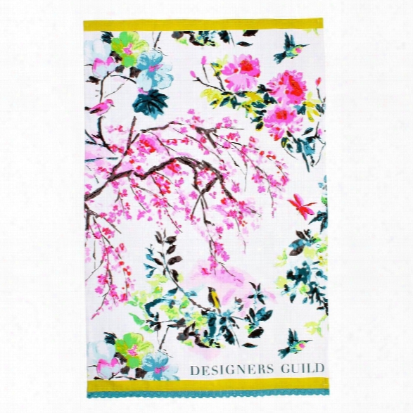 Chinoiserie Peony Tea Towel Design By Designers Guild