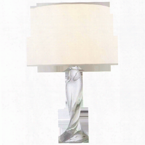 Chloe Table Lamp In Clear Crystal W/ Silk Shade Design By Suzanne Kasler