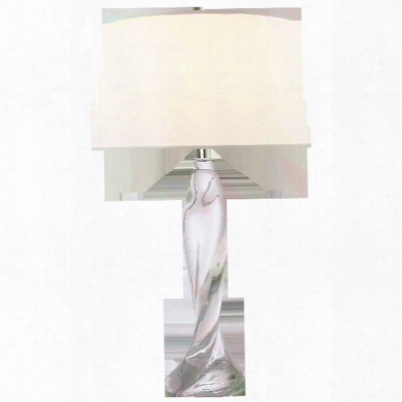 Chloe Tall Table Lamp In Clear Crystal W/ Silk Shade Design By Suzanne Kasler