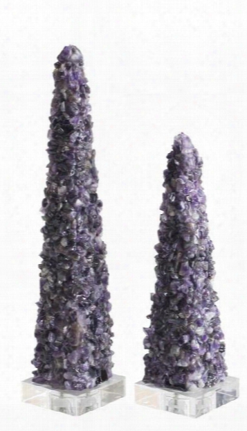 Cienega Purple Quartz Obelisks Design By Couture Lamps