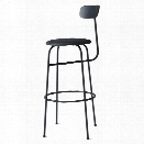 Afteroom Bar Stool in Black w/ Anthrazite Dunes Leather Upholstery design by Menu