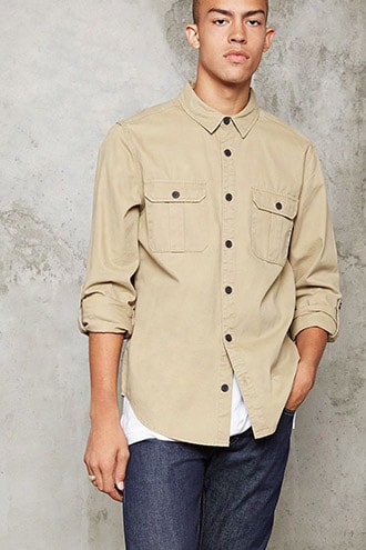 Button-front Cotton Jacket