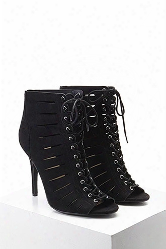 Caged Lace-up Stilettos