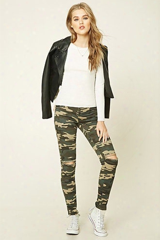 Camo Print Skinny Jeans